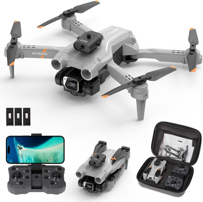 4K Drone X Pro WIFI FPV HD Dual Camera 3 Batteries Foldable Selfie RC Quadcopter