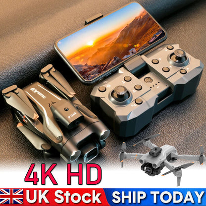 4K Drone X Pro WIFI FPV HD Dual Camera 3 Batteries Foldable Selfie RC Quadcopter