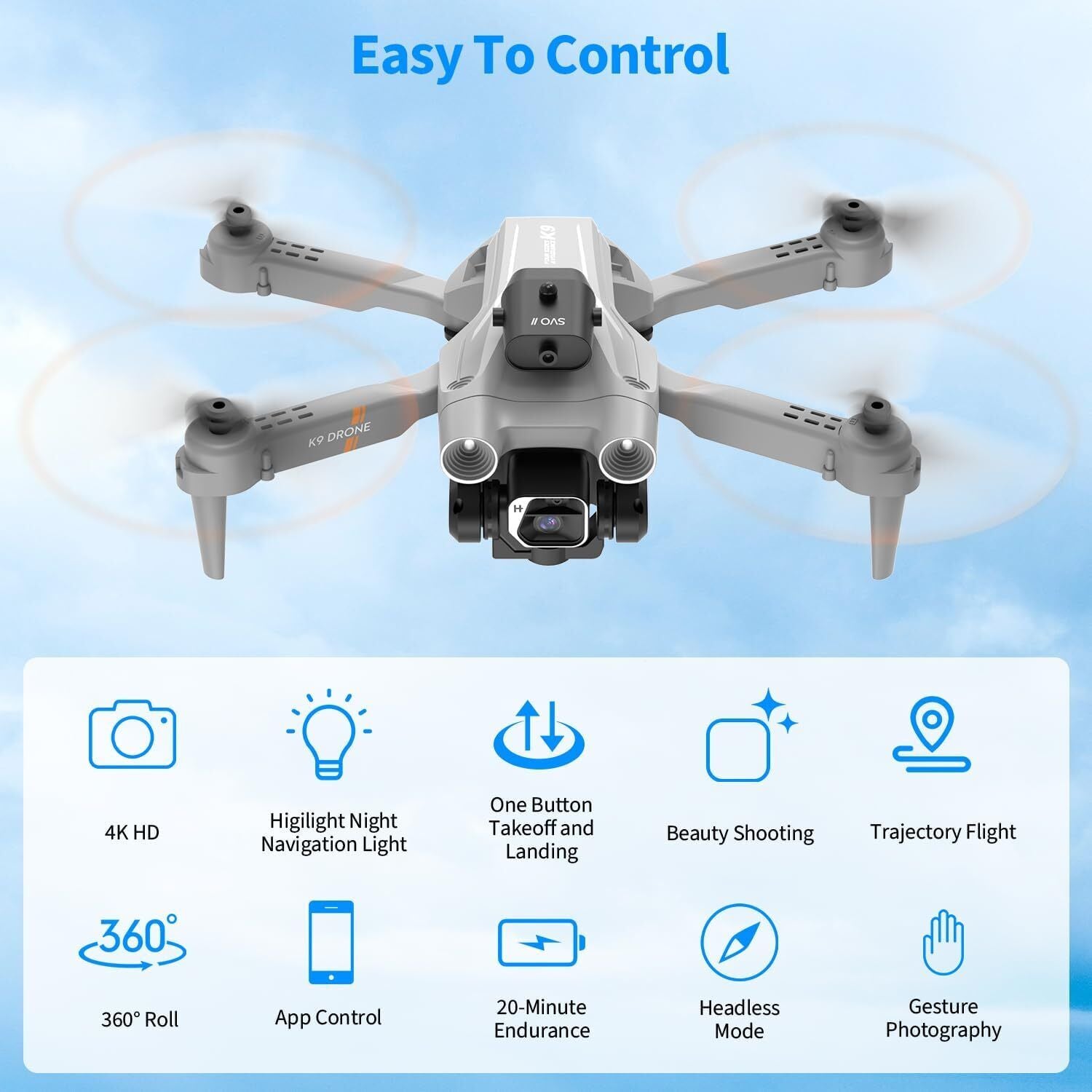 4K Drone X Pro WIFI FPV HD Dual Camera 3 Batteries Foldable Selfie RC Quadcopter